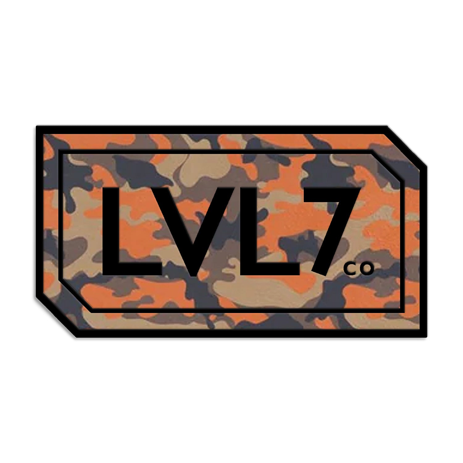 Orange Camo Leatherette Patch