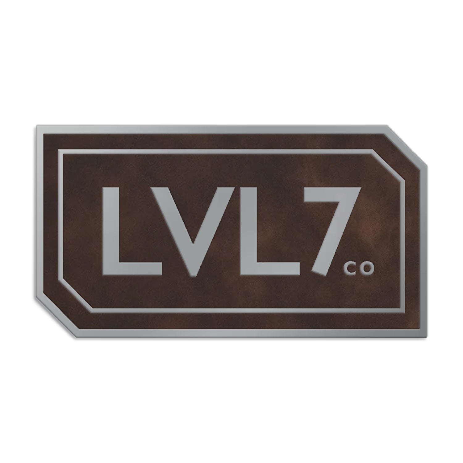 Rustic Brown to Silver Leatherette Patch